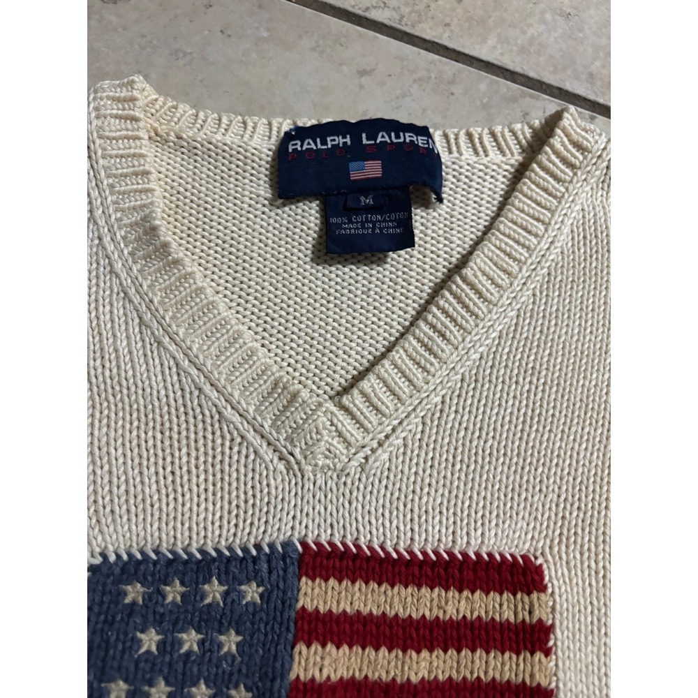 Polo Sport Ralph Lauren vintage vneck knit sweater size Meduim unisex - Picture 9 of 9